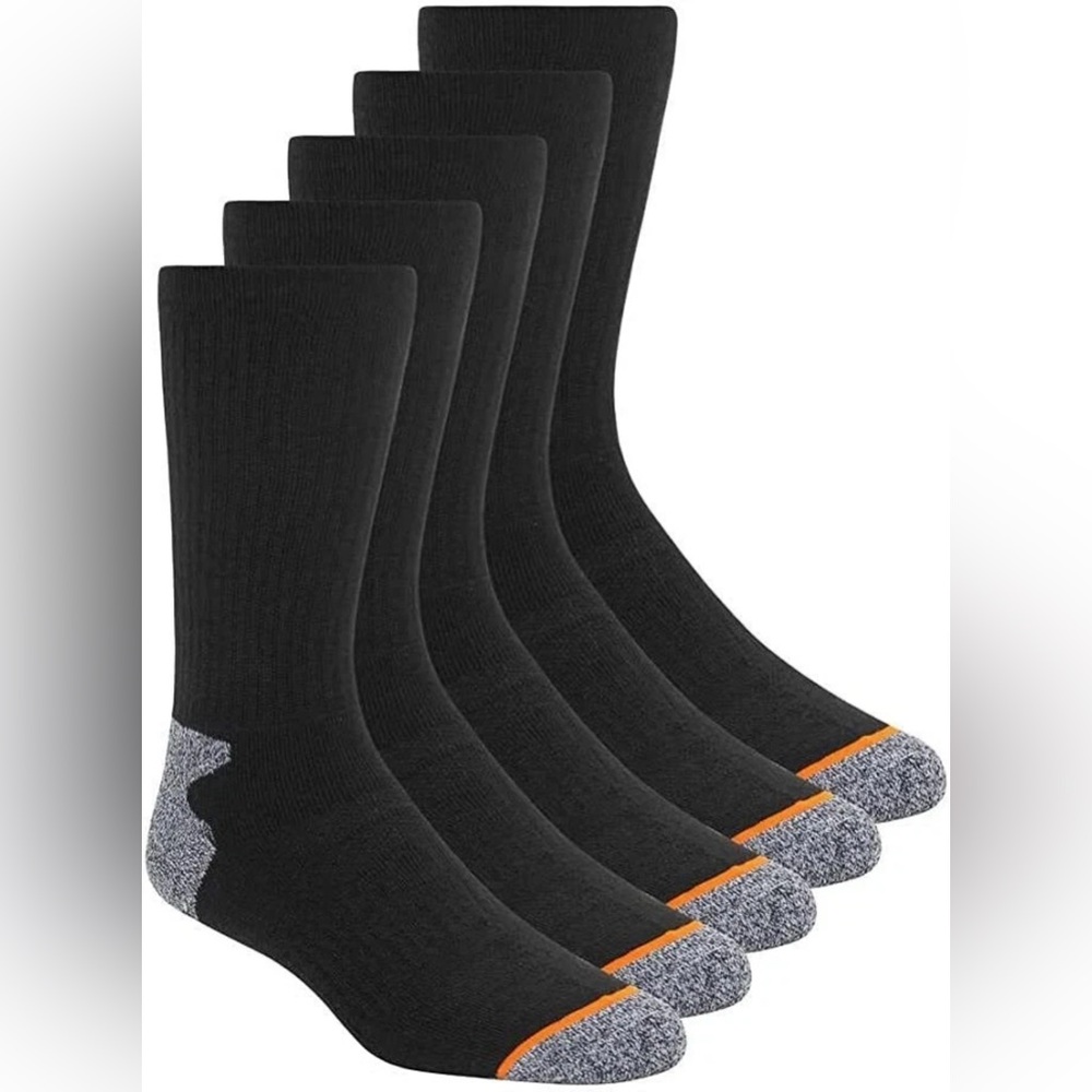 5pk Weatherproof Vintage Black Wool Blend Men’s Outdoor Crew Socks Size 6-12